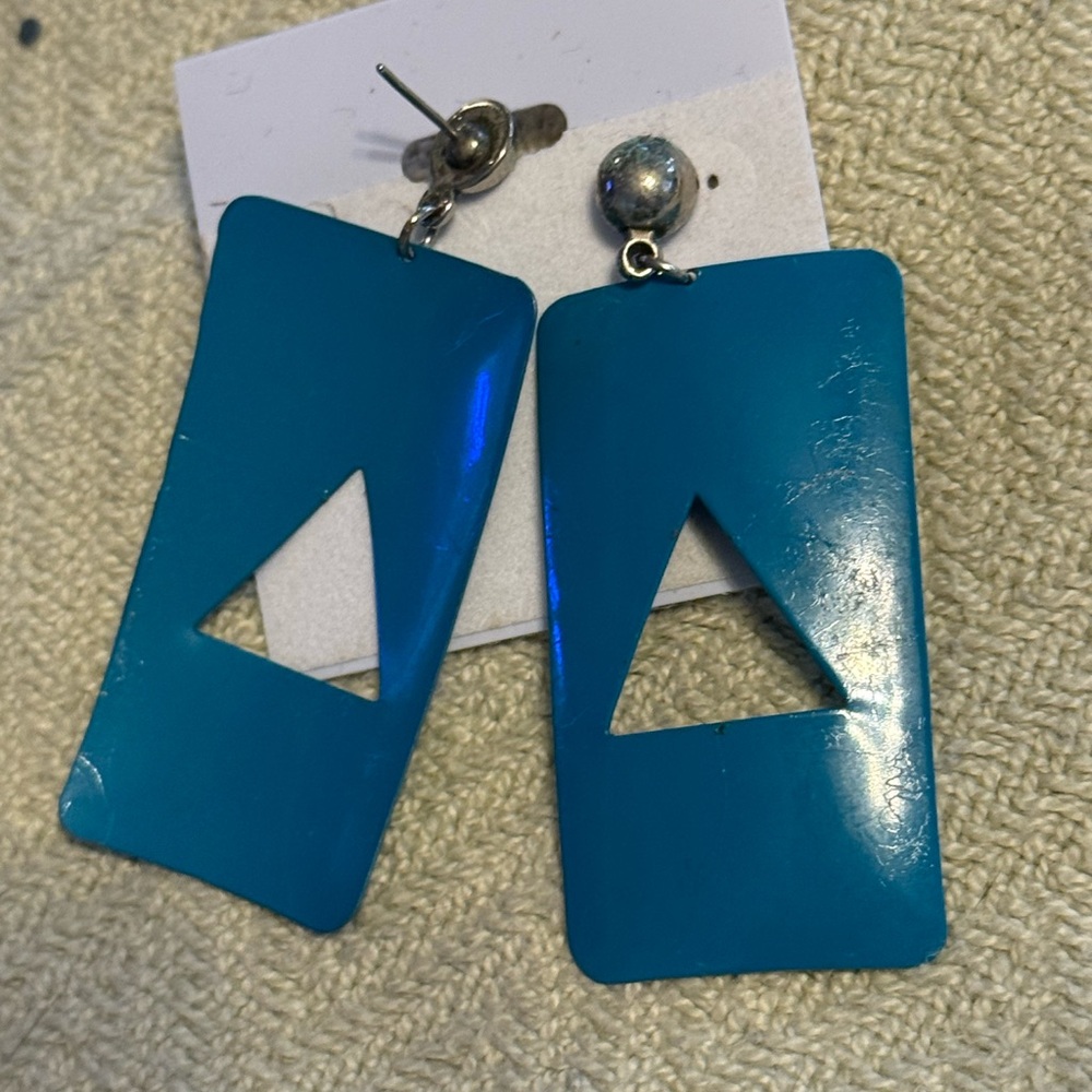 Geometric Blue Earrings